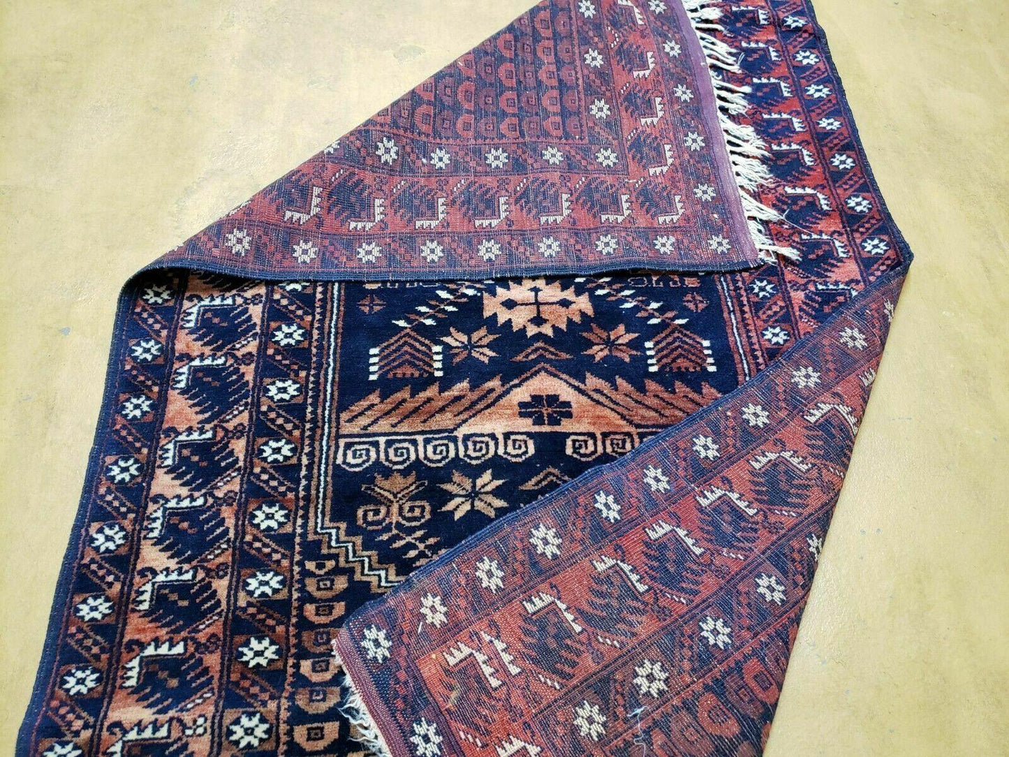 3' 4" X 5' 6" Vintage Handmade Pakistan Balouchi Balouch Tribal Wool Rug Nice - Nuvé