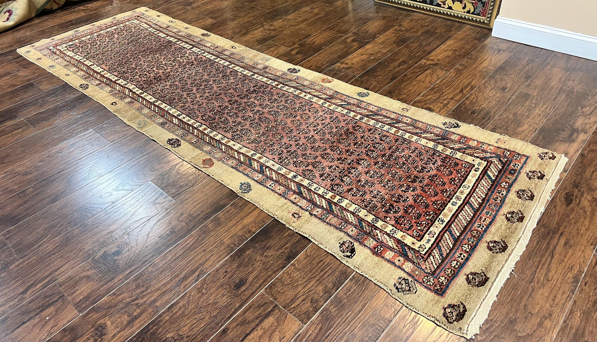 Antique Persian Sarab Runner Rug 3x11, Wool Camel Hair, Tribal Carpet for Hallway 3 x 11, Antique 1920s Rug, Handmade - Nuvé