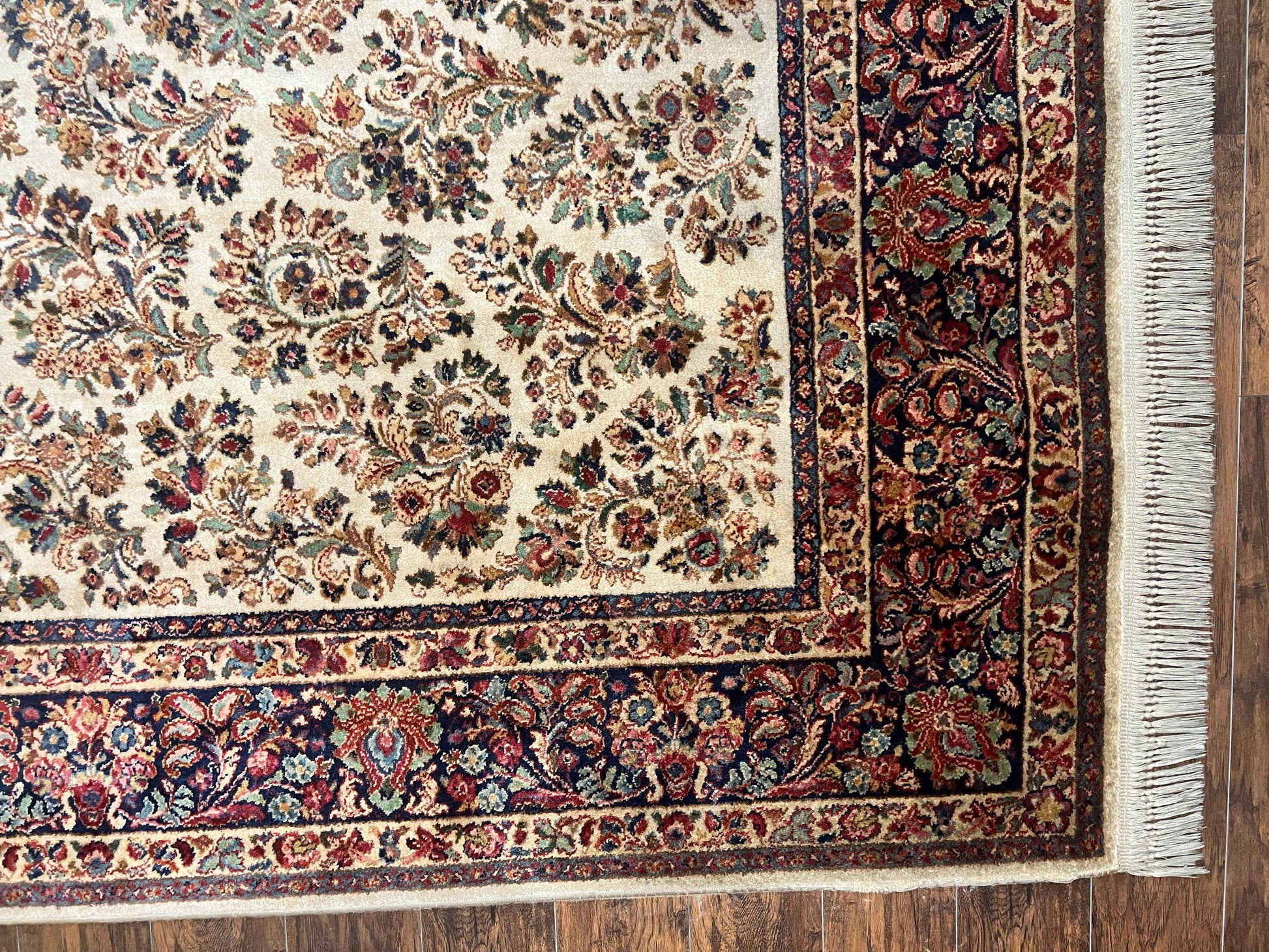 Karastan Rug 8' 8" x 12', Ivory Sarouk #760, Original Karastan Carpet 700 Series, Wool Karastan Area Rug, USA Made, Large Karastan w/ Label - Nuvé