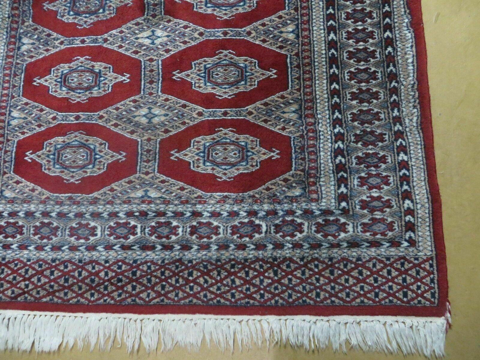 4' X 6' Vintage Handmade Pakistan Turkoman Bokhara Fine Woven Wool Rug Nice - Nuvé