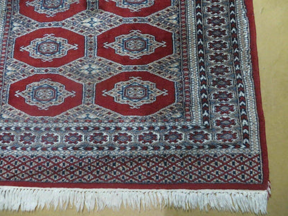 4' X 6' Vintage Handmade Pakistan Turkoman Bokhara Fine Woven Wool Rug Nice - Nuvé