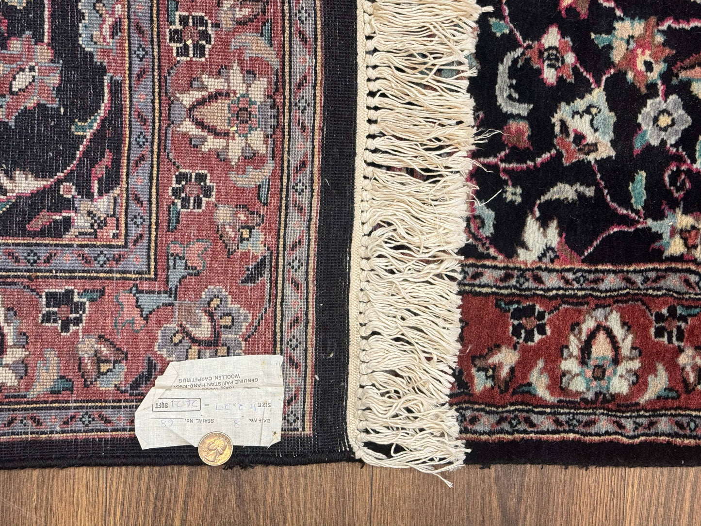 Pak Persian Runner Rug 2.8 x 10, Dark Blue, Floral Allover, Wool - Nuvé