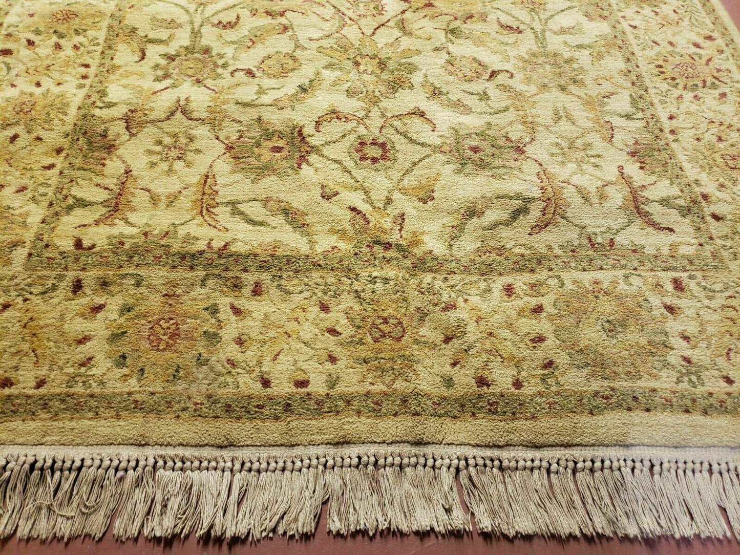 Belgium Power Loomed Rug 5x7, Vintage Oriental Wool Carpet, Beige - Nuvé