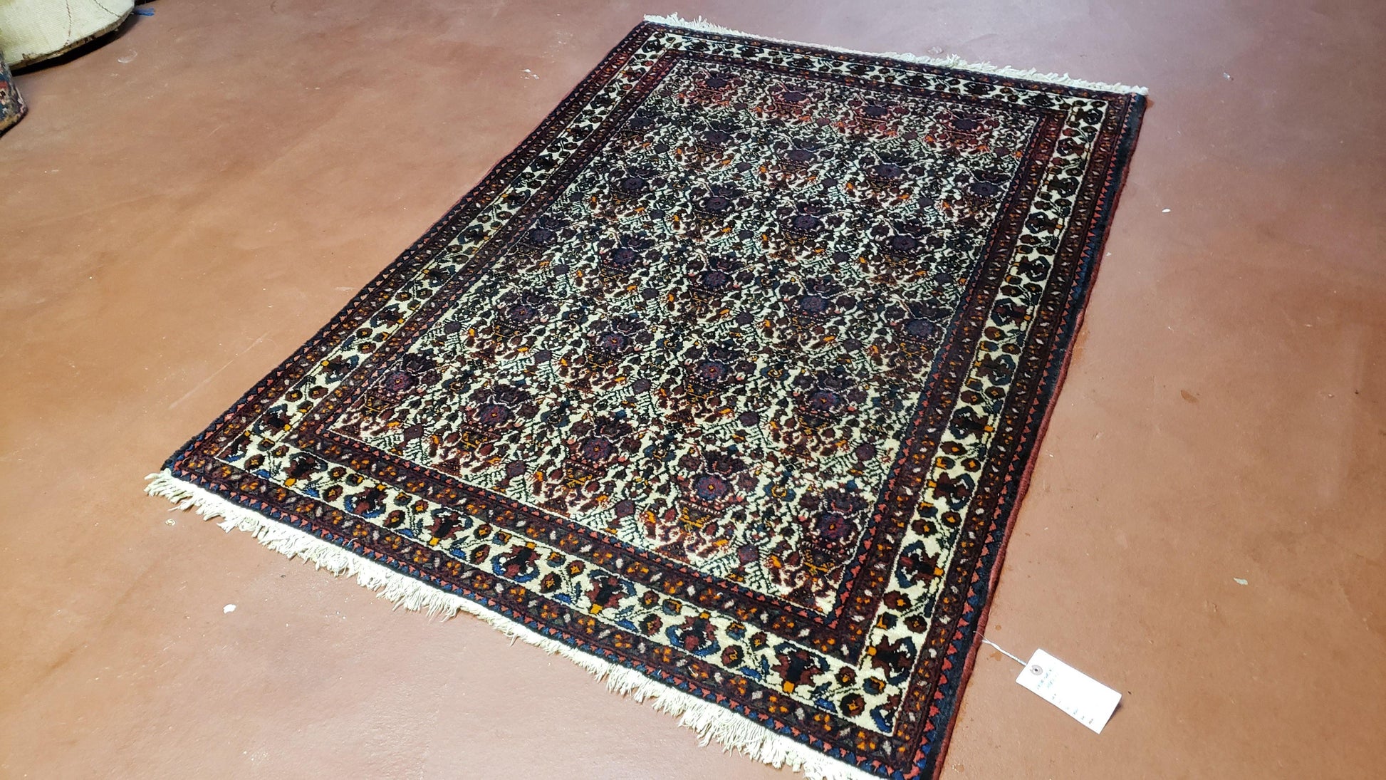 3.6 x 5 Hand-Knotted Vase Rug Floral Turkish Tribal Village Weaving Zagros Vintage Carpet Home Office Wool Area Rug 3x5 Persian Rug 4x5 - Nuvé