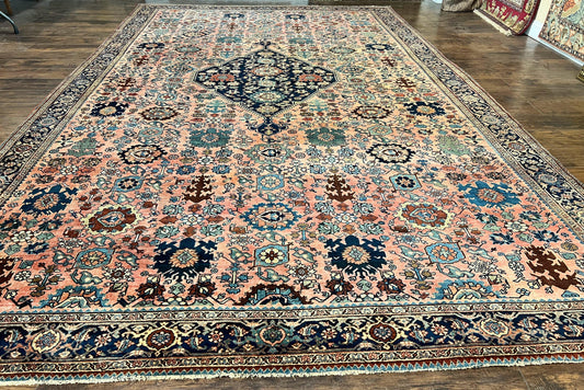 Rare Persian Sarouk Farahan Rug 9x15 – Antique Wool Carpet, Signed By Master Weaver - Nuvé