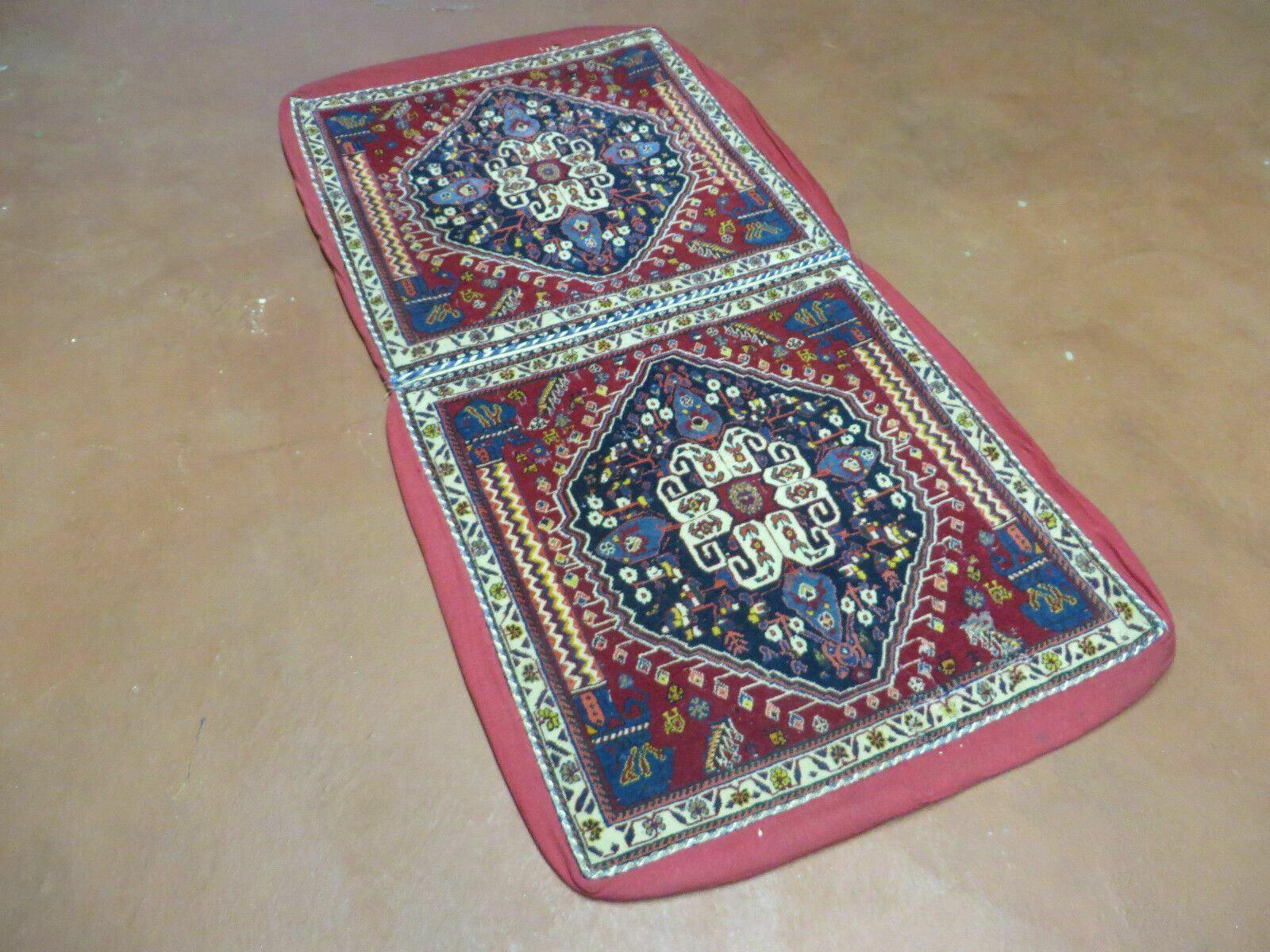 2'X 4' Antique Handmade Turkish Floral Oriental Wool Rug Pillow Case Cushion - Nuvé
