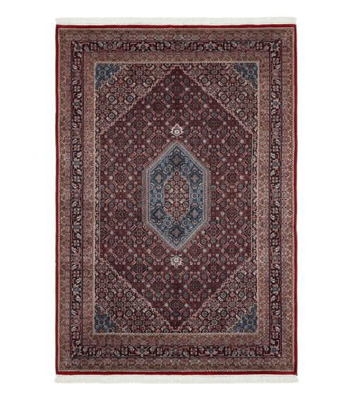 Indo Persian Bidjar Rug 6x9, Vintage Wool Handmade Carpet