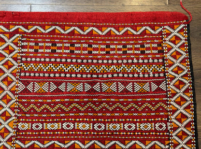 Moroccan Kilim Rug 4x8, Flatweave, Bohemian, Red Ivory Orange - Nuvé