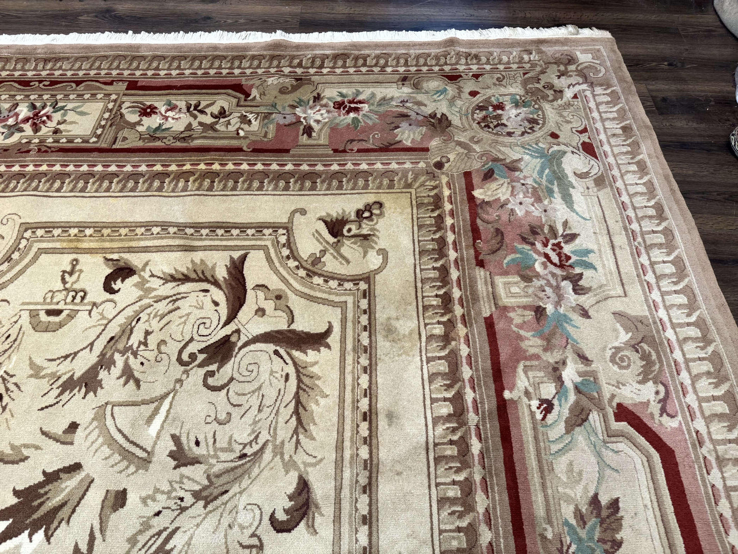 Palace Size Aubusson Rug 12x18, Extra Large, French European Carpet, Soft Wool Pile, Elegant - Nuvé