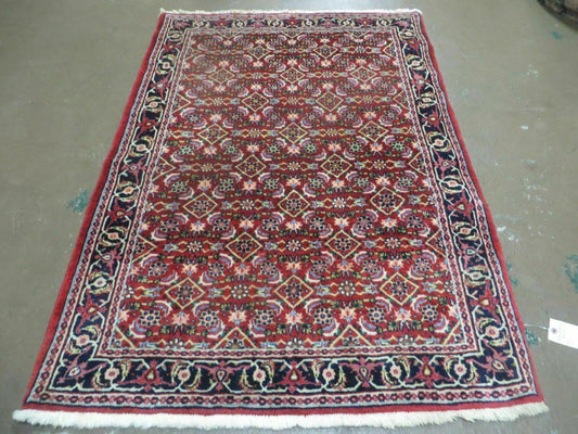 3' X 5' Handmade Knotted Indian Amritsar Floral Oriental Wool Red Rug Organic Nice - Nuvé