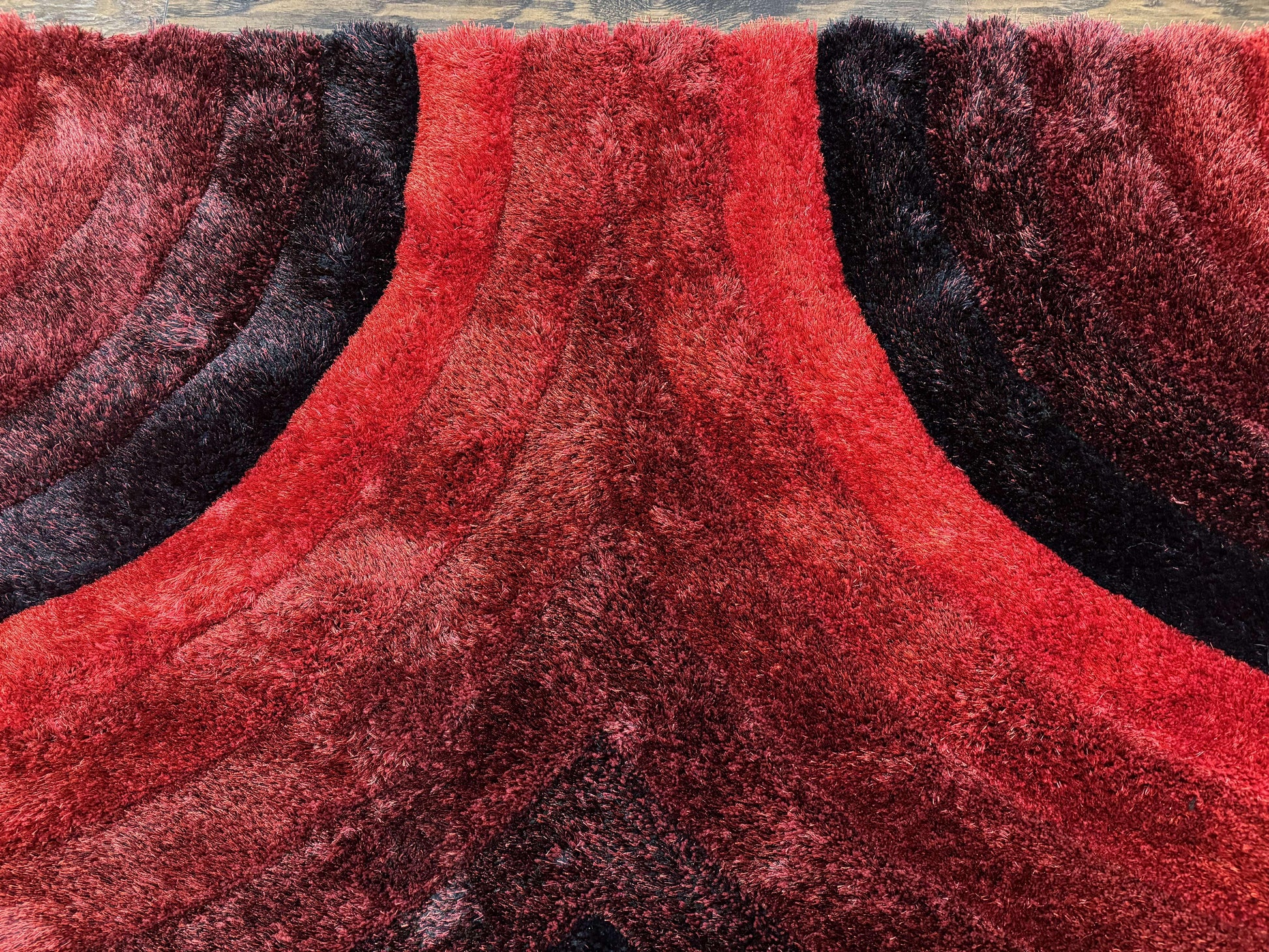 Red and Black Shag Rug 5x7, Pair A - Nuvé