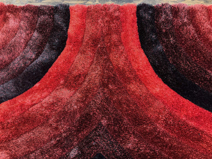 Red and Black Shag Rug 5x7, Pair A - Nuvé