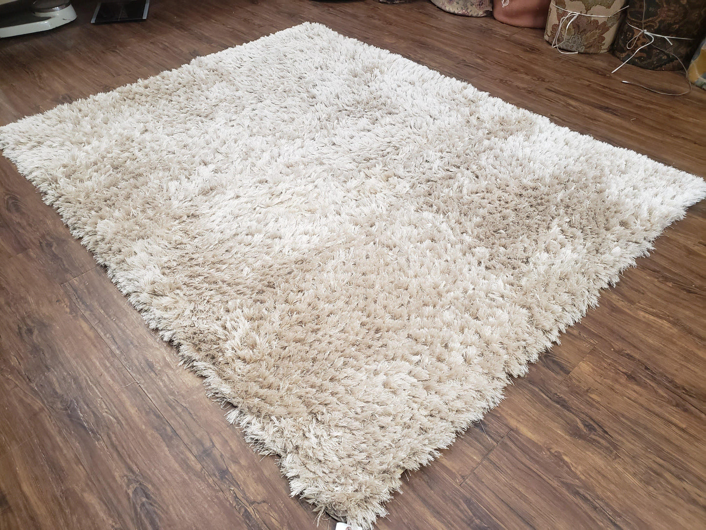Ivory Shag Rug 6x7, Flokati Carpet, Shaggy Soft Plush Pile Area Rug, Modern Contemporary - Nuvé