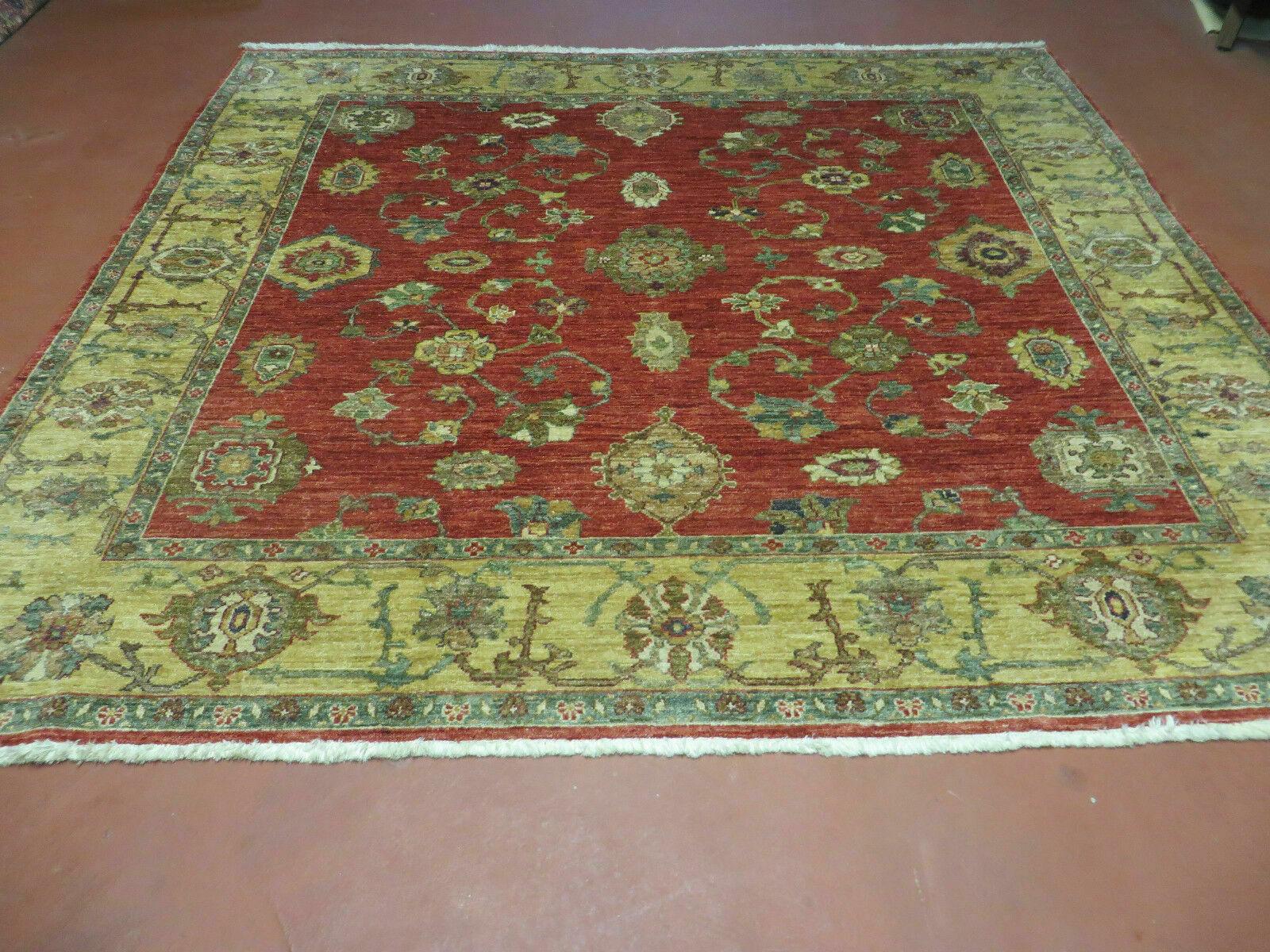6.5' X 7' Vintage Handmade Egypt Agra Wool Rug Carpet Square Beauty - Nuvé