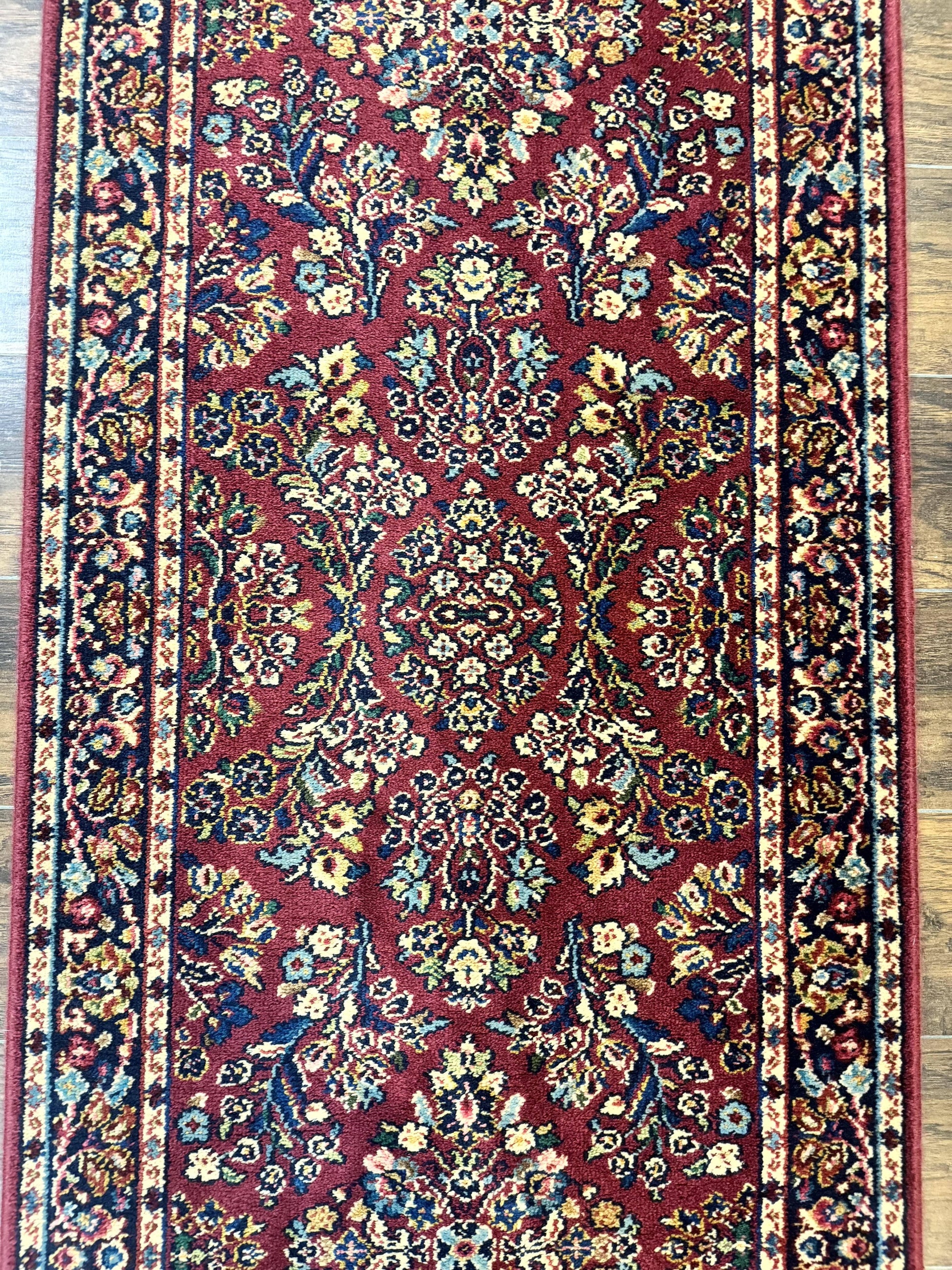 Karastan Runner Rug 2.6 x 8.6, Red Sarouk #785, Original 700 Series, Wool Karastan Runner Rug, Rare - Nuvé