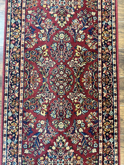 Karastan Runner Rug 2.6 x 8.6, Red Sarouk #785, Original 700 Series, Wool Karastan Runner Rug, Rare - Nuvé