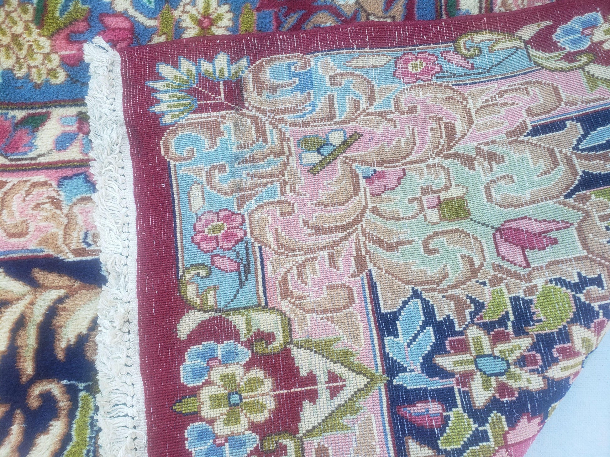 Antique Persian Kirman Rug 10x17 Oriental Carpet 10 x 17, Red, Multicolor, Namazian Signature Master Weaver, Shabby Chic, Semi Open Field - Nuvé