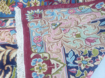 Antique Persian Kirman Rug 10x17 Oriental Carpet 10 x 17, Red, Multicolor, Namazian Signature Master Weaver, Shabby Chic, Semi Open Field - Nuvé