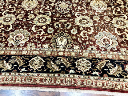 Palace Sized Indian Agra Rug 12x17, Wool Handmade Floral Allover Carpet - Nuvé