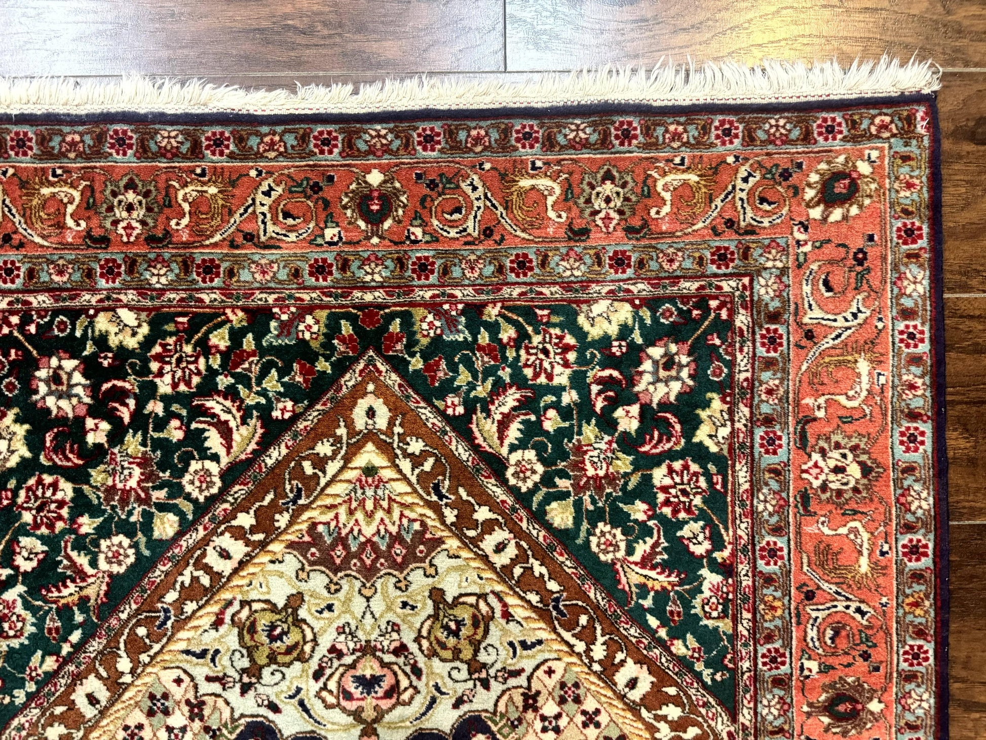 Persian Tabriz Rug 3x4, Navy Blue, Birds, Floral, Prayer Rug, Handmade Wool Rug, Finely Hand Knotted 325 KPSI - Nuvé