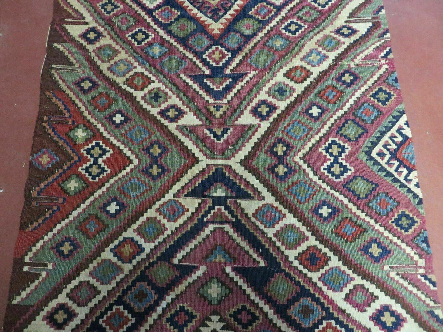2' 1" X 4' 4" Antique Handmade Bagface Kilim Shirvan Caucasian Wool Rug Nice - Nuvé