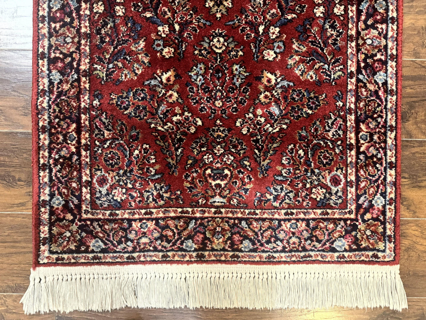 Karastan Rug 3x5 Red Sarouk #785, Karastan Wool Pile Rug, Original 700 Series, Discontinued Vintage Karastan Carpet - Nuvé