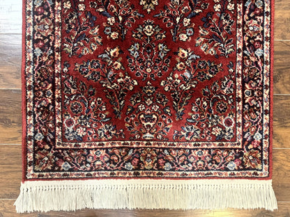 Karastan Rug 3x5 Red Sarouk #785, Karastan Wool Pile Rug, Original 700 Series, Discontinued Vintage Karastan Carpet - Nuvé