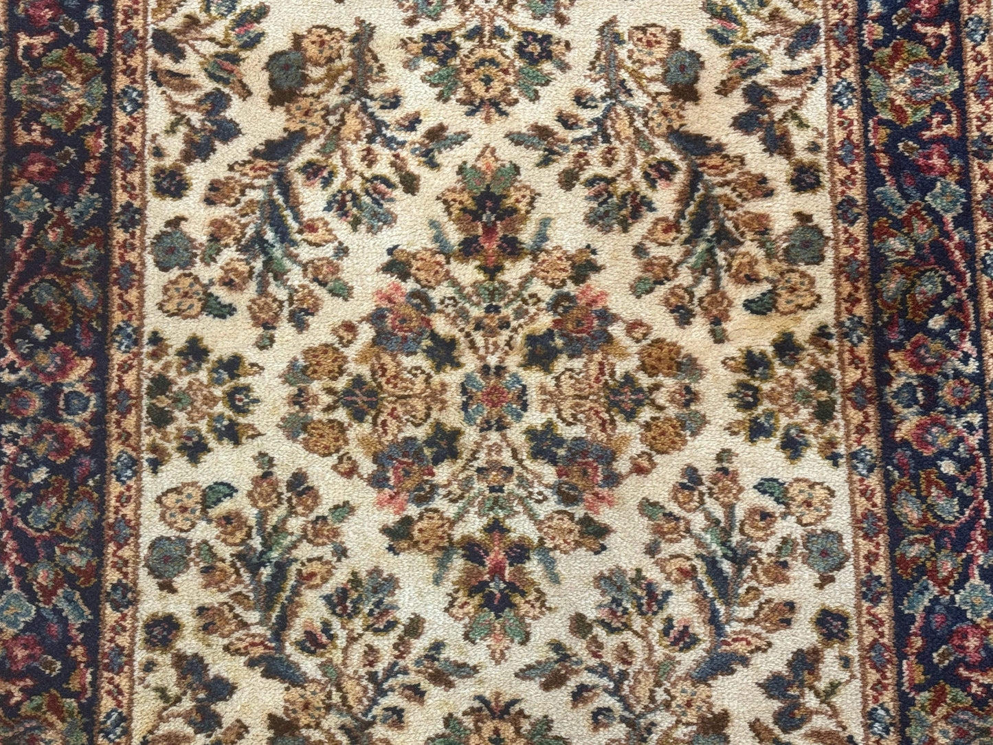 Karastan Rug 2x4, Ivory Sarouk #760, Vintage Wool Small Karastan Carpet, Original 700 Series, Discontinued - Nuvé