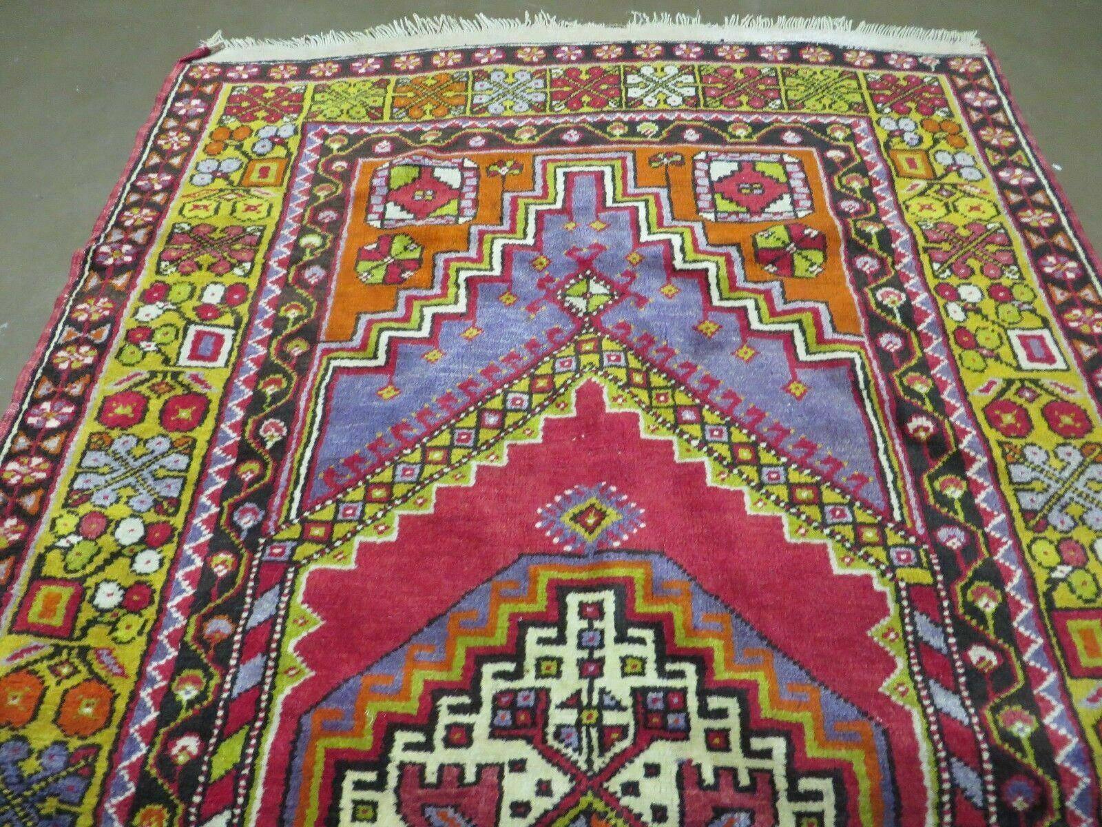4' X 7' Antique Handmade Turkish Oushak Wool Rug Carpet Red Nice - Nuvé