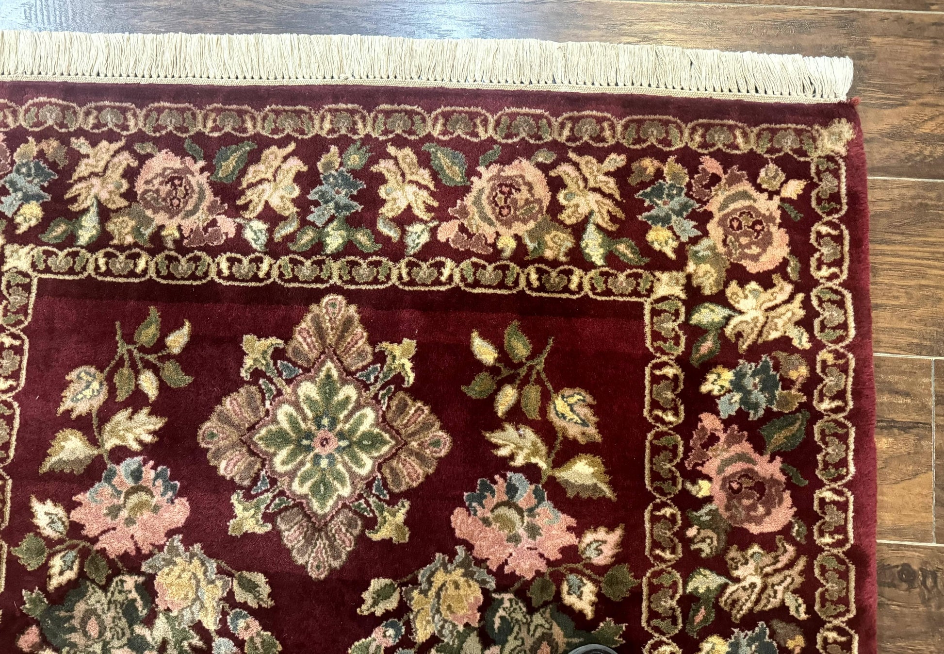 Indo Persian Kerman Rug 4x6, Burgundy, Floral - Nuvé