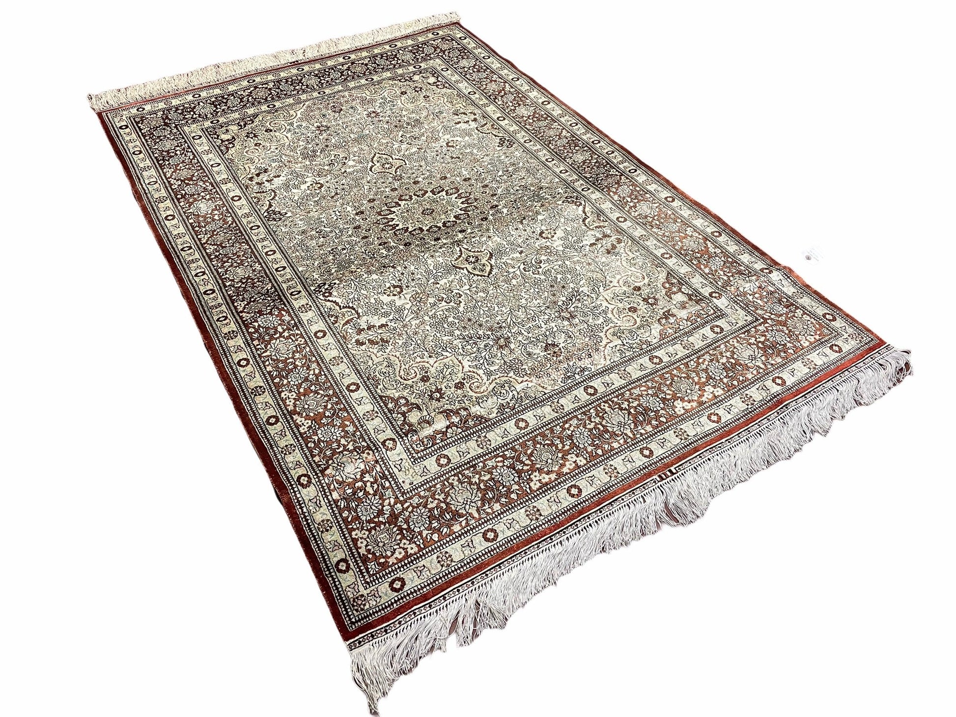 4' X 6' Vintage Fine Handmade Chinese Oriental Silk Rug 400 KPSI Wow - Nuvé