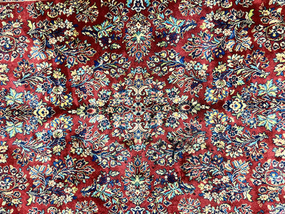 Karastan Rug 5.9 x 9 Red Sarouk #785, Wool Karastan Carpet, Original 700 Series, Vintage Karastan Oriental Rug Discontinued - Nuvé