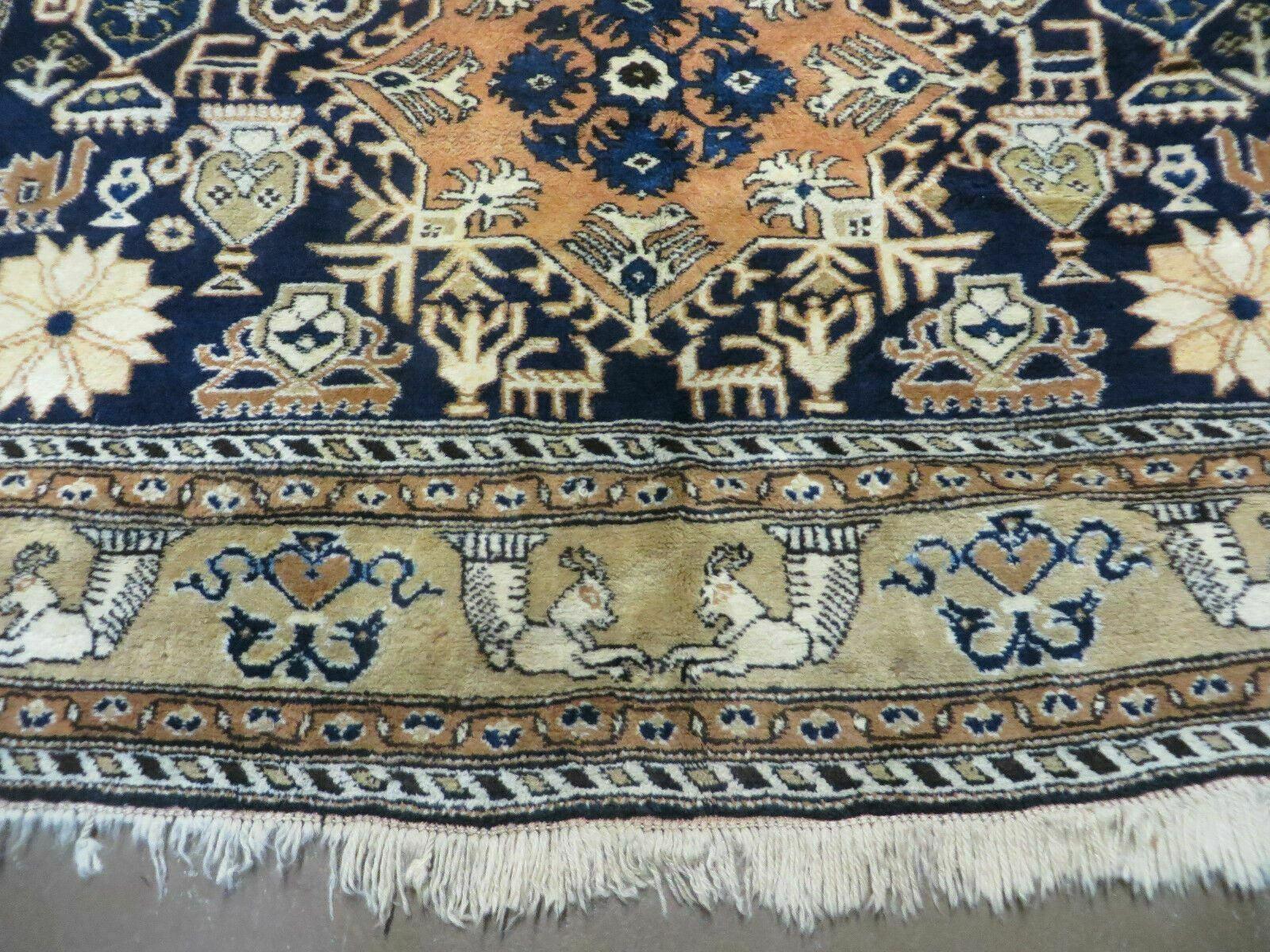 Persian Qum Rug 5.6 x 8.8, Navy Blue - Nuvé