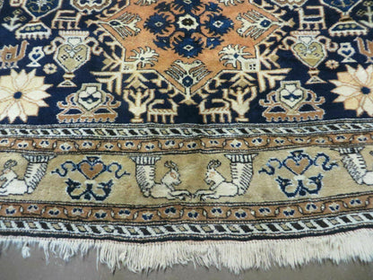 Persian Qum Rug 5.6 x 8.8, Navy Blue - Nuvé