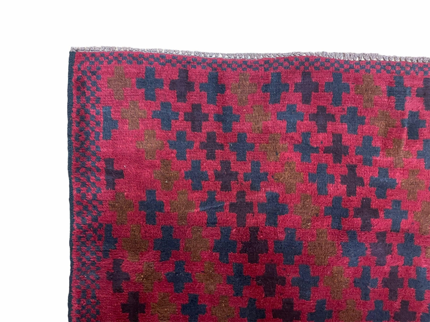 2' 10" X 4'8" Vintage Handmade Tribal Wool Rug Balouchi Rug Afghan Rug Red Beige - Nuvé