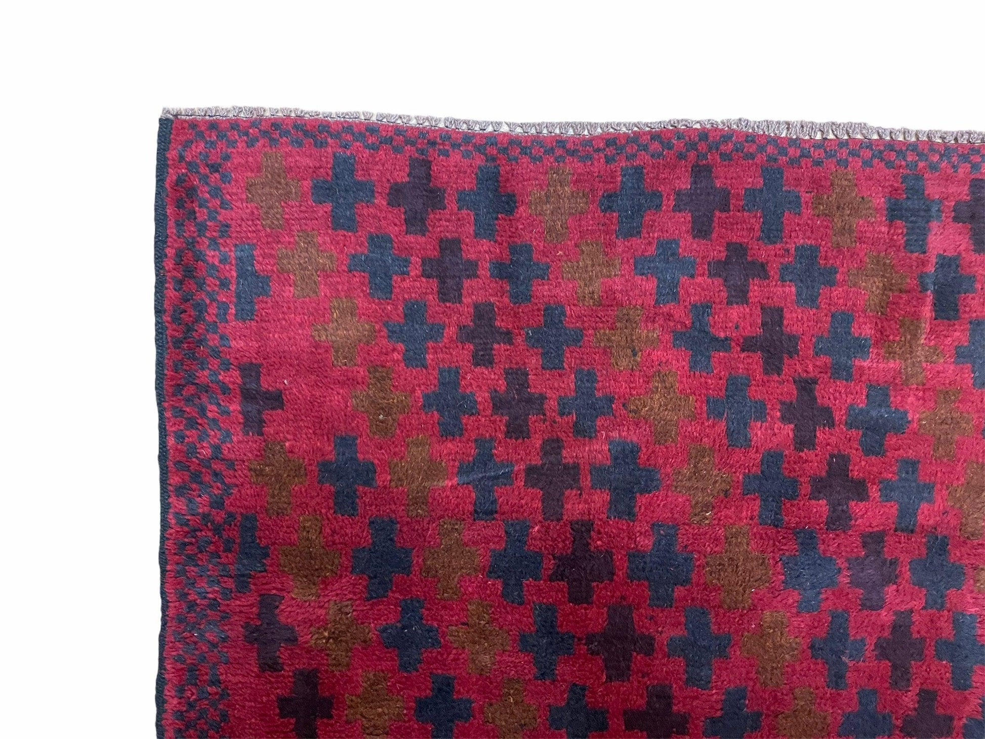 2' 10" X 4'8" Vintage Handmade Tribal Wool Rug Balouchi Rug Afghan Rug Red Beige - Nuvé