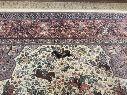 8.8 x 12 Karastan Ivory Hunting Rug #751, Vintage Wool Discontinued Original 700 Series, Rare - Nuvé