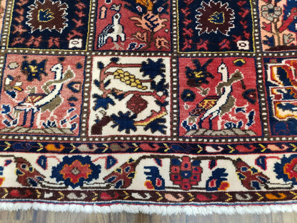 Antique Persian Bakhtiari Rug circa 1920s, Kheshti Panel Design, Wool, Hand-Knotted, 5'3" x 10' - Nuvé