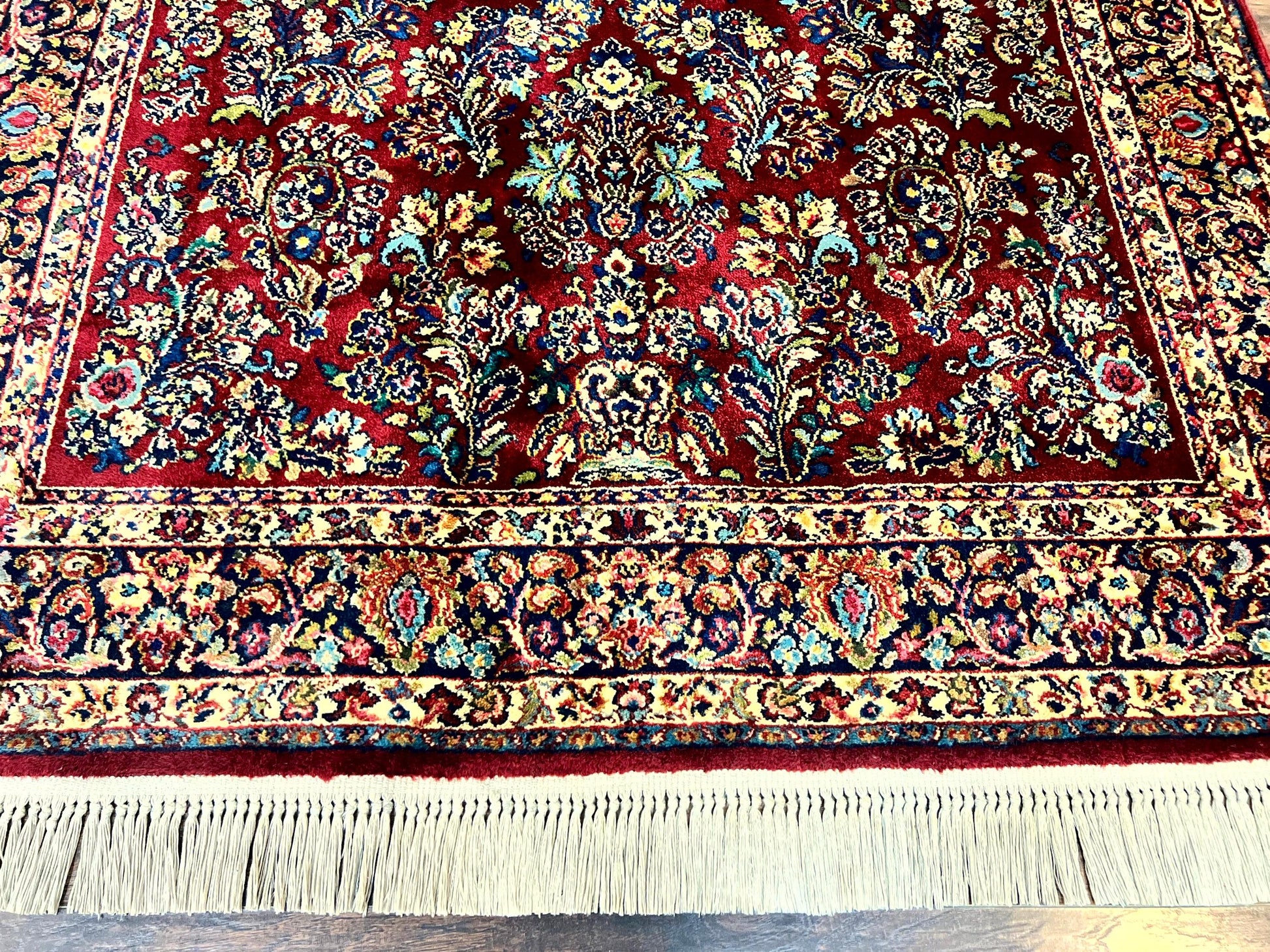 Karastan Rug 5.9 x 9 Red Sarouk Rug #785, Karastan Wool Rug, Karastan Carpet, Original 700 Series Vintage Karastan Oriental Rug Discontinued - Nuvé