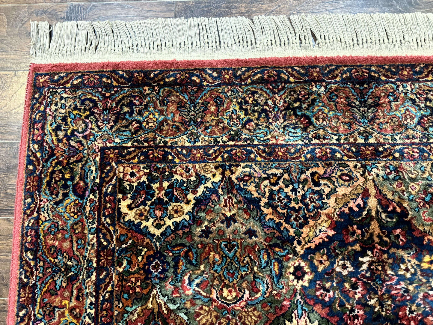 5.9 x 9 Karastan Rug Multicolor Panel Kirman #717, Original 700 Series, Wool - Nuvé