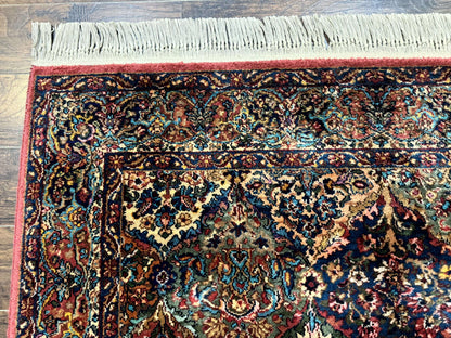 5.9 x 9 Karastan Rug Multicolor Panel Kirman #717, Original 700 Series, Wool