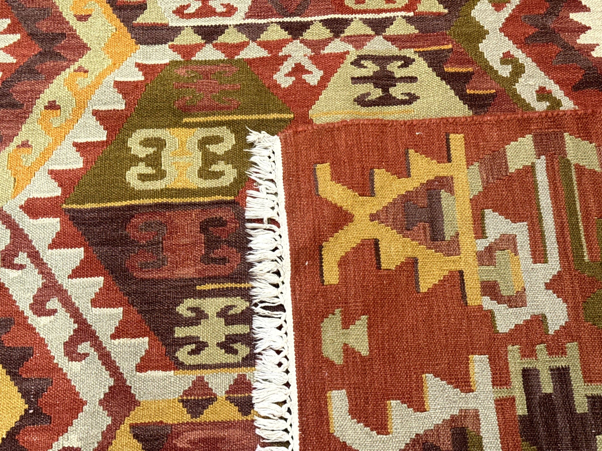 Turkish Kilim Rug 8x10, Geometric Design, Large Kilim Carpet - Nuvé