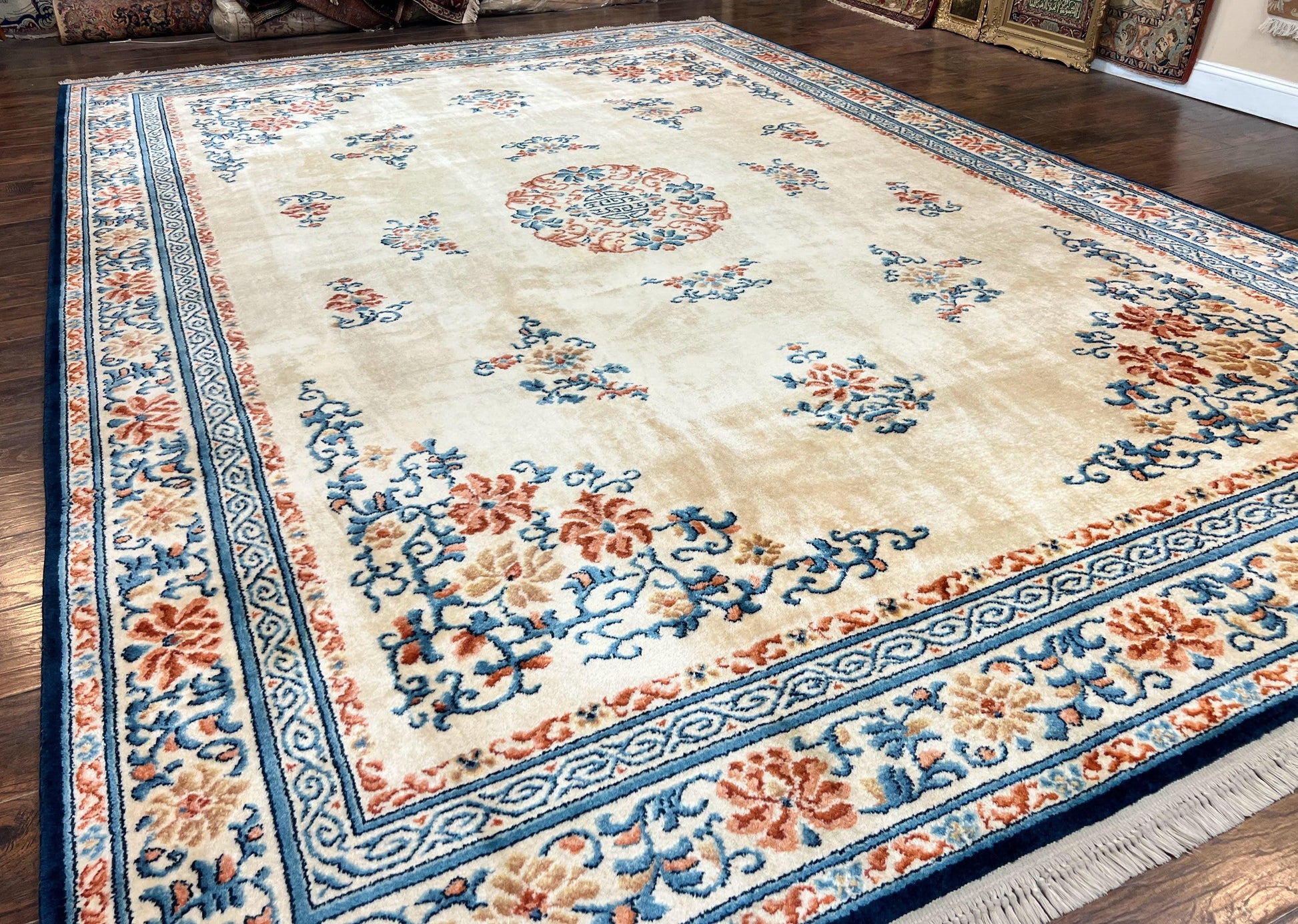 Karastan Rug 10x14 Chinese #718, Vintage Original 700 Series Wool Pile Karastan Carpet, Asian Oriental Rug, Rare - Nuvé