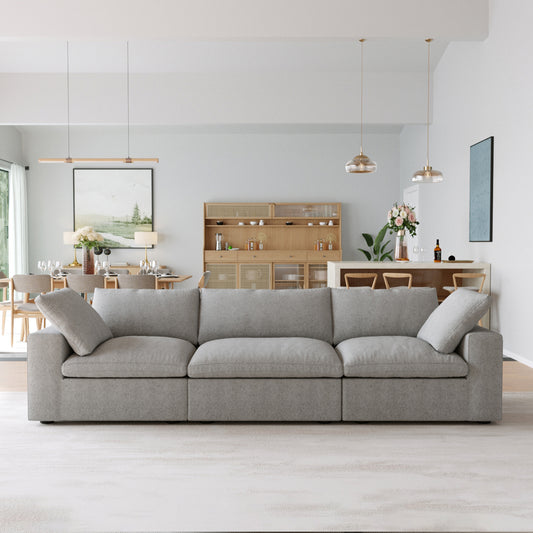 Nuvé® Solace Modular Bouclé Cloud Sofa - Space Grey - 3-Seater Sofa - Nuvé