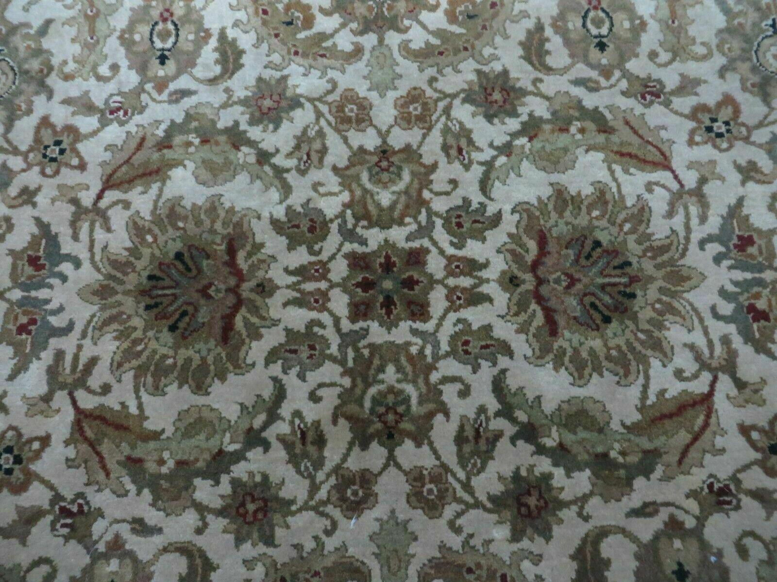 6' X 9' Vintage Handmade India Top Quality Jaipur Floral Oriental Tea Wash Nice - Nuvé
