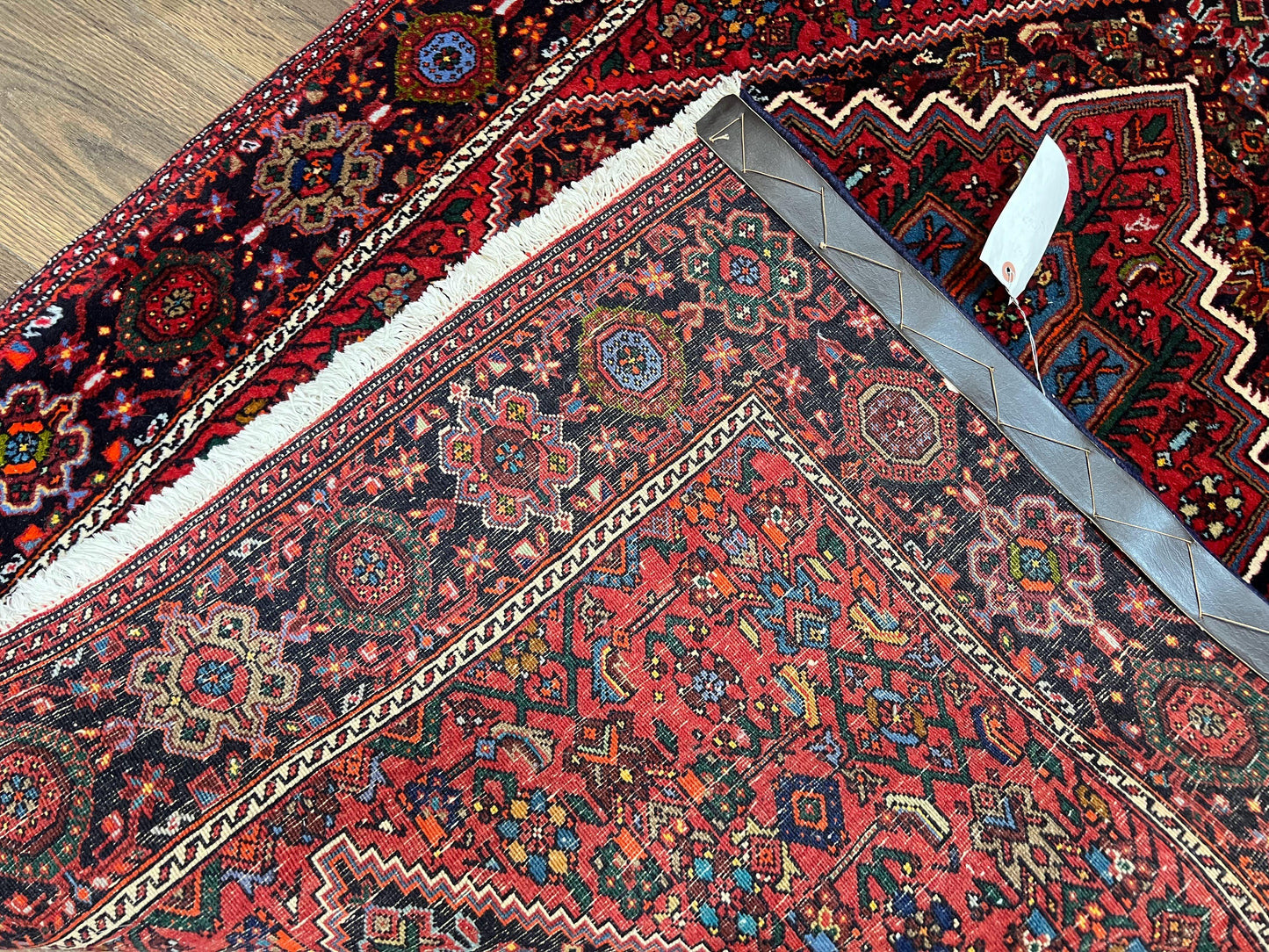 Fine Persian Bidjar Rug 3x5 ft, Ruby Red and Black, Geometric Medallion, Hand Knotted Semi Antique Oriental Bijar Carpet, Wool Area Rug, Tribal Rug - Nuvé