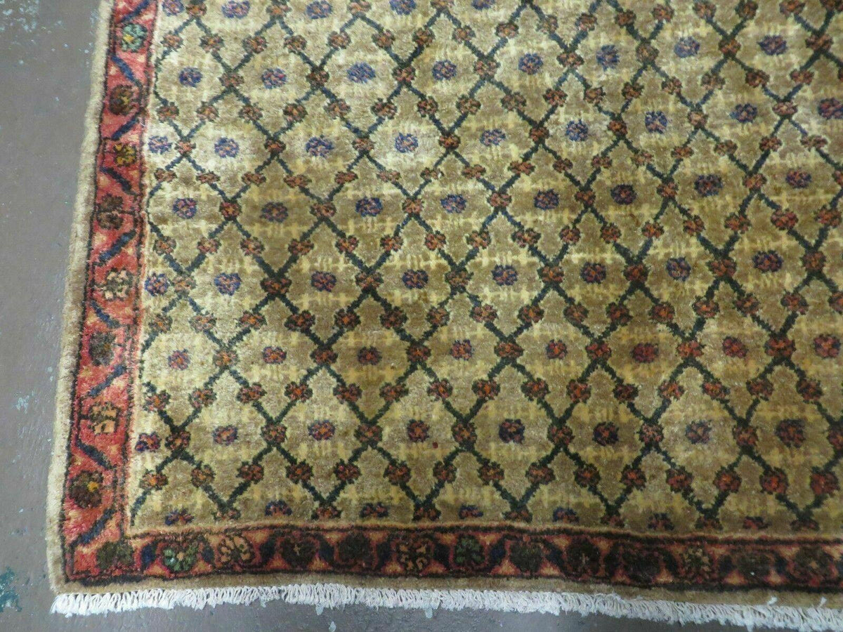 4' X 6' Handmade Indian Allover Wool Rug Camel Hair Color #119