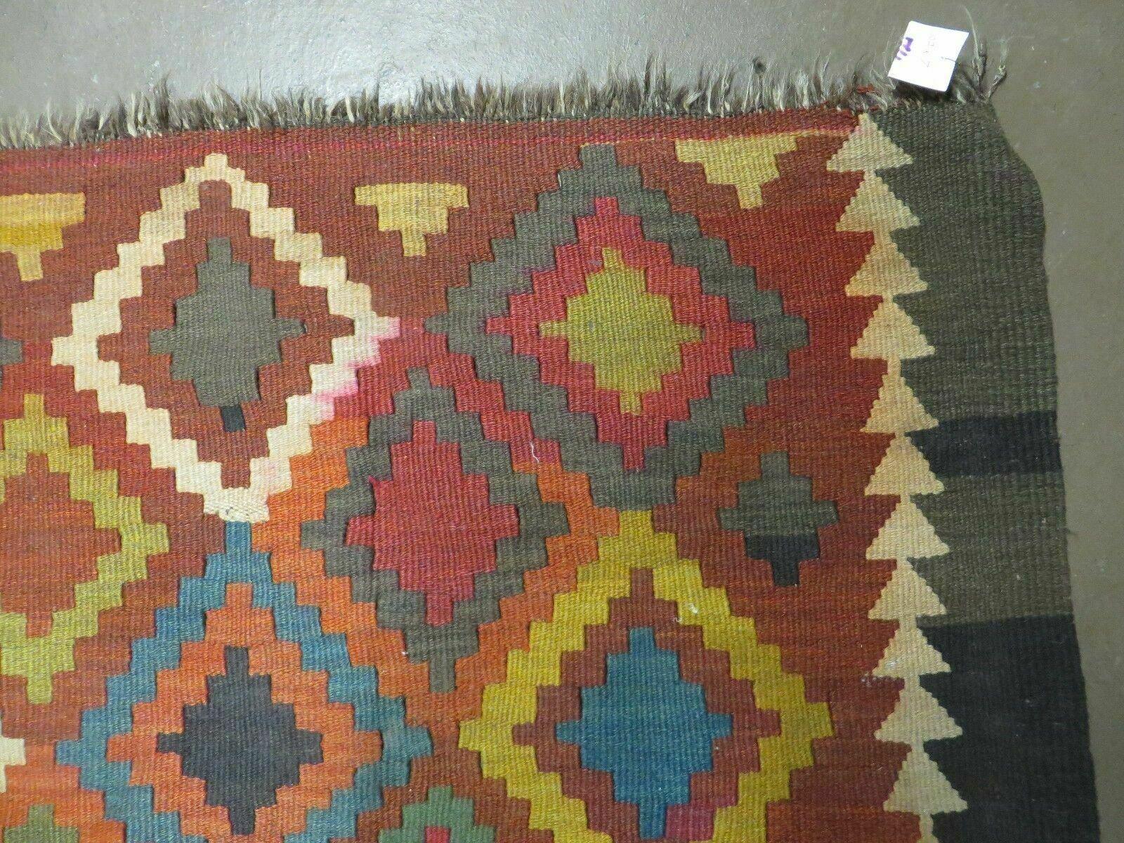 7' X10' Antique Afghan Kilim Handmade Flat Weave Wool Rug Vegy Organic Colorful - Nuvé
