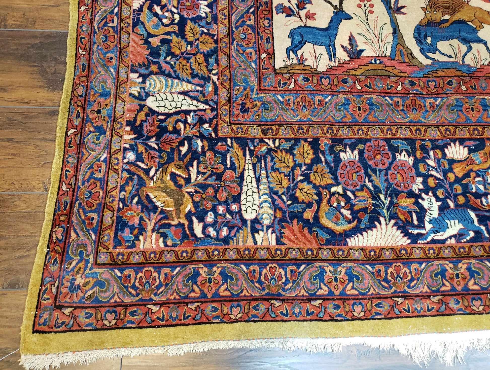 Antique Persian Kashan Tree of Life Rug 10x13 - Nuvé