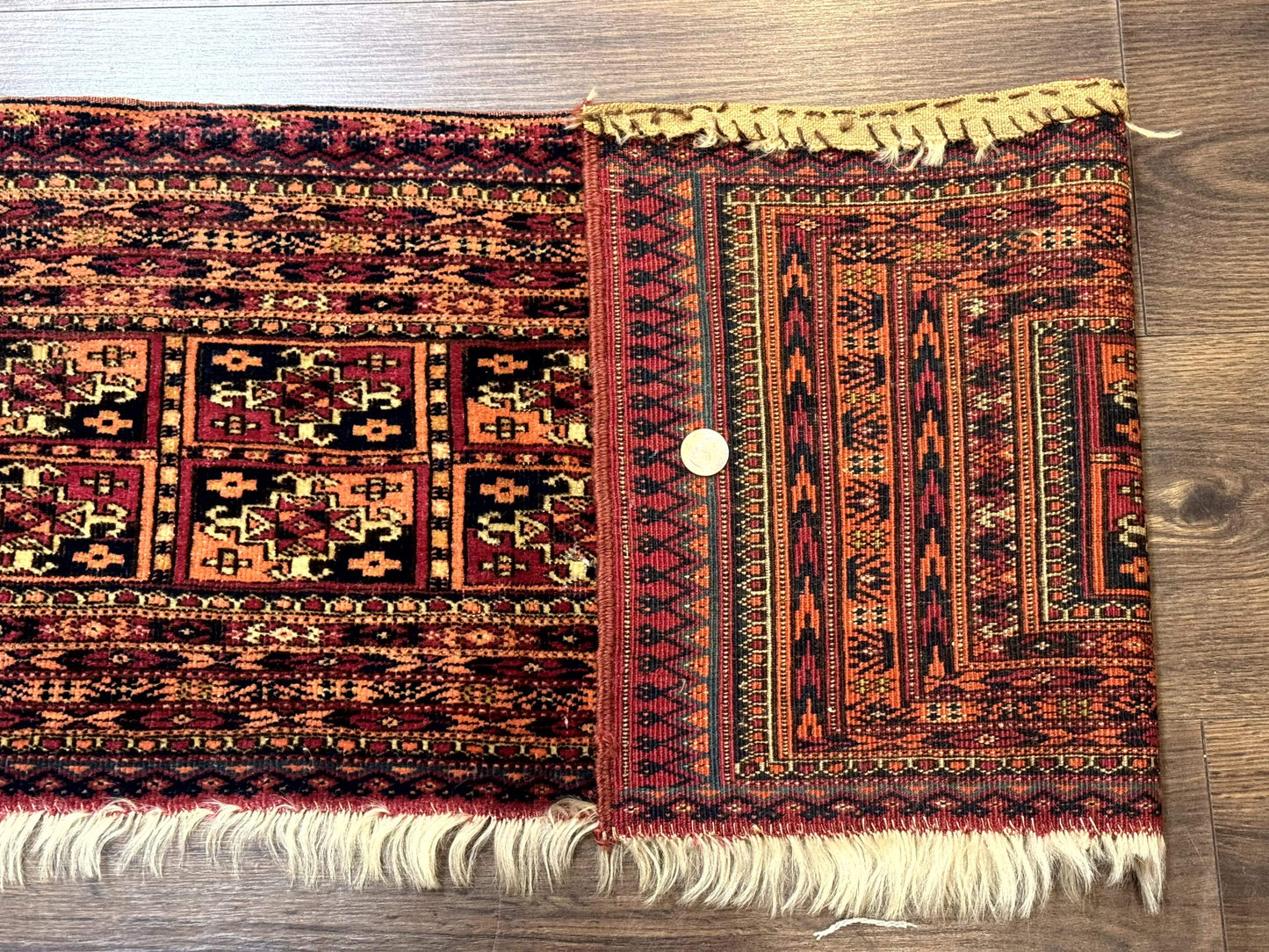 Antique Persian Turkoman Mafresh Rug 1x4, Wool, Tribal Collectible - Nuvé